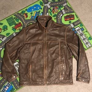 RARE TOMMY BAHAMA DISTRESSED LEATHER JACKET LARGE